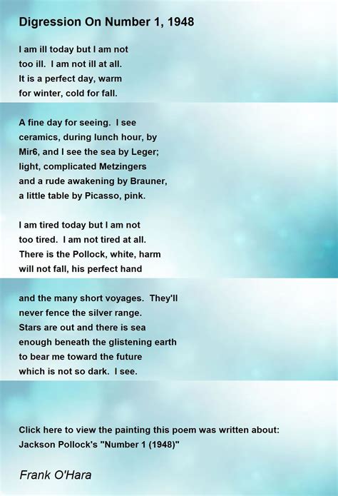 digression on number 1 1948 poem by frank o hara poem hunter