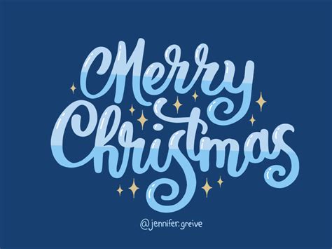 Merry Christmas Lettering T Shirt By Jennifer Greive On Dribbble