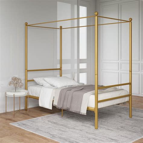 The canopy tent bed comes in a large size to fit twin beds and can serve as a play bed for your kids during the day and also versatile uses. Mainstays Canopy Bed, Twin, Gold Metal - Walmart.com ...