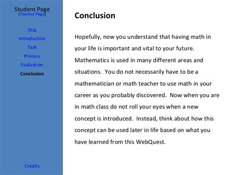 Introduction of additional mathematics project? Mathematics WebQuest