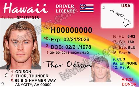 Hawaii Hi Drivers License Psd Template Download Idviking Best
