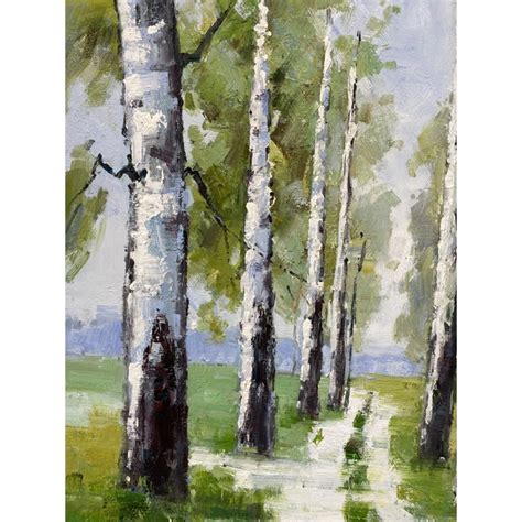 Impressionistic Birch Tree Original Oil Painting Chairish