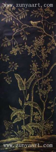 Chinoiserie Handpainted Silk Wallpaper China Silk Wallpaper