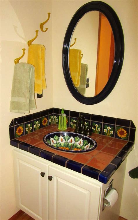 Traditional Mexican Sink-Alcatraz Girasol | Mexican tile bathroom
