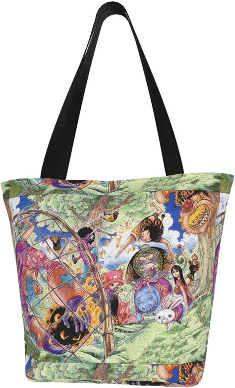 Anime One Piece Printed Polyester Tote Bags Shopping Bags Shoulder