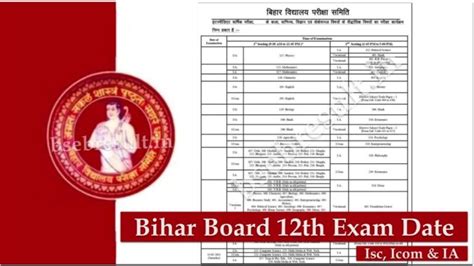 Bihar Board 12th Exam Date 2024 Science Arts And Commerce