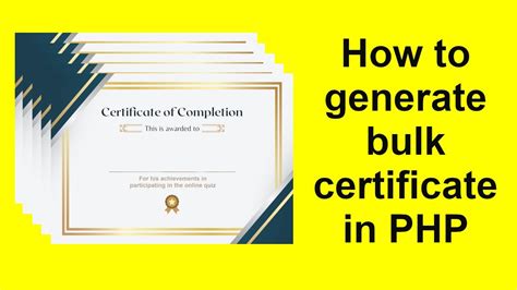 How To Generate Bulk Certificate In Php Using Fpdf With Source Code