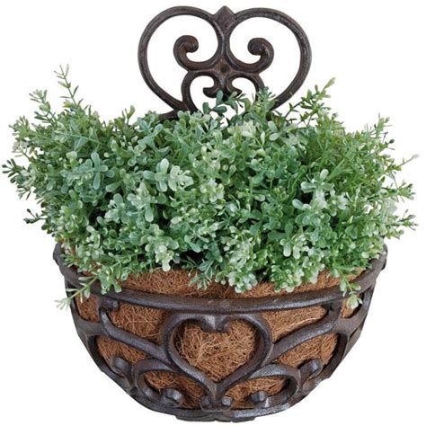 Half Round Wall Planter W Liner Classic Style Cast Iron Esschert