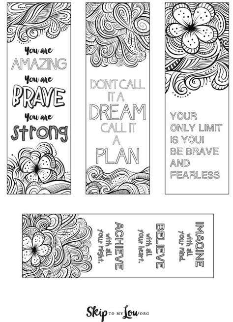 Coloring Bookmarks With Quotes Skip To My Lou