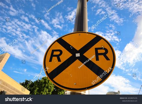 Railroad Crossing Sign Warning Signrailroad Crossing Stock Photo