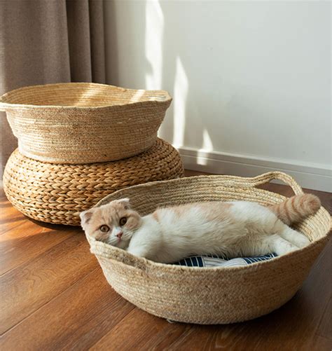 Cat Bed Rattan Four Season Universal Cat Bed Summer Cool Nest Etsy