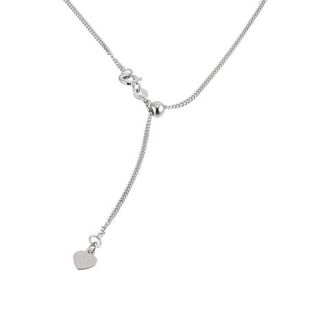 9ct White Gold 20 Adjustable Curb Chain Necklace Ernest Jones