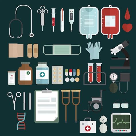 Premium Vector Medical Equipment Icons Set Vector