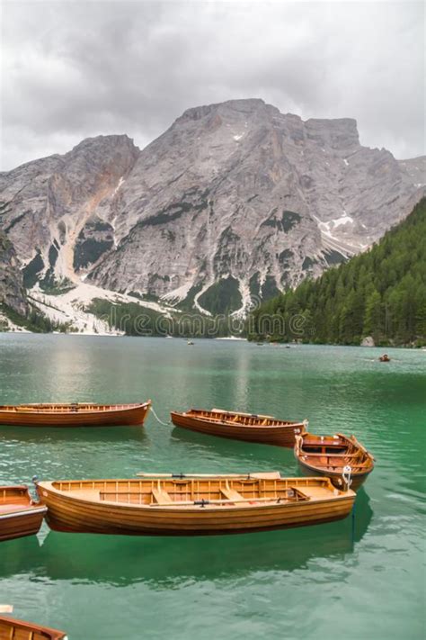 Amazing View Of Lake Braies Italian Lago Di Braies German Pragser