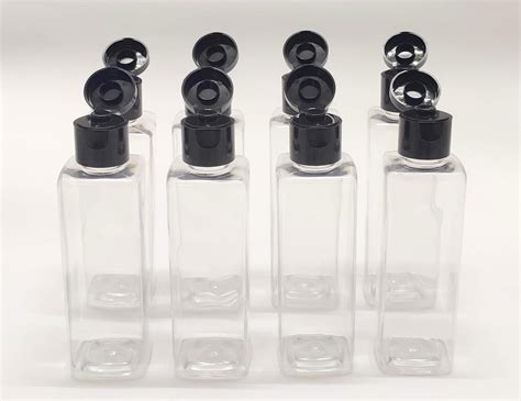 Buy Spc Ml Empty Transparent Refillable Square Plastic Bottles With Flip Top Caps For
