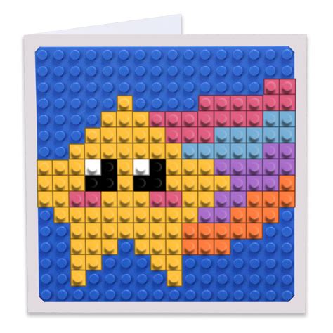 Shooting Star Pixel Art Build On Greeting Card Brik