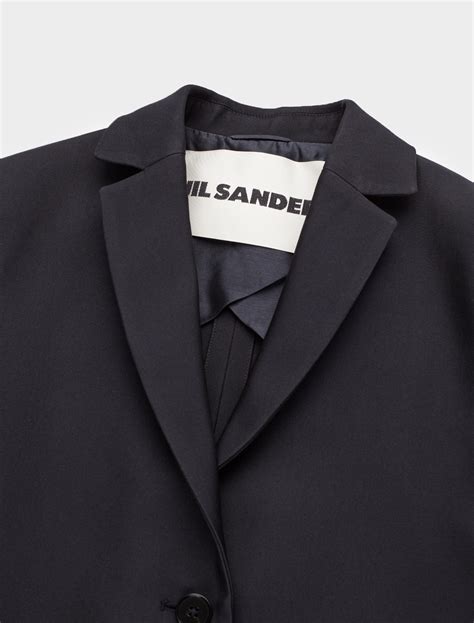 Jil Sander Essential Coat In Dark Blue Voo Store Berlin Worldwide