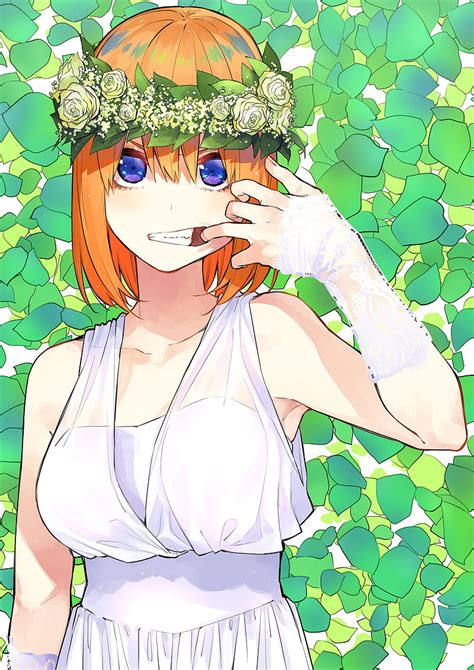 5 toubun no hanayome anime girls short hair big boobs wedding dress redhead hd phone