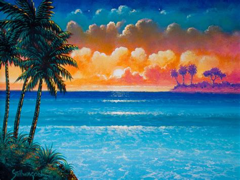 Tropical Sunset Painting By Keith Stillwagon