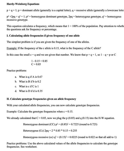 In 1908, godfrey hardy and wilhelm weinberg independently discovered the laws that govern such populations. Hardy Weinberg Practice Problems Worksheet With Answers ...