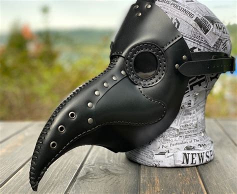 Plague Doctor Mask Plague Dr Mask In Black Leather Doctor Etsy
