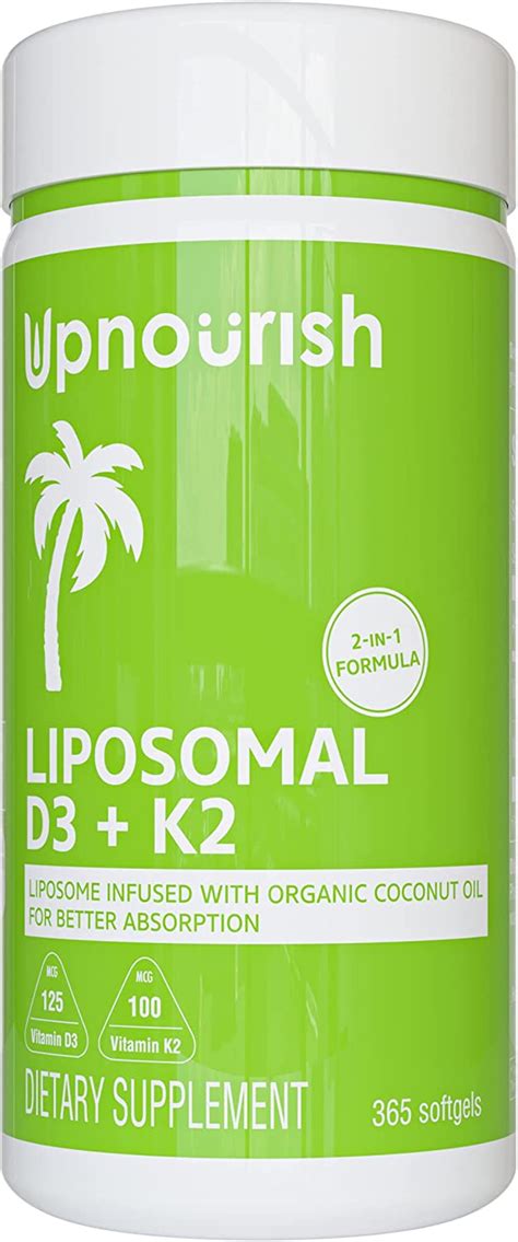 Liposomal Vitamin D3 K2 Mk7 365 Softgels Vit D3 5000 Iu K2 100