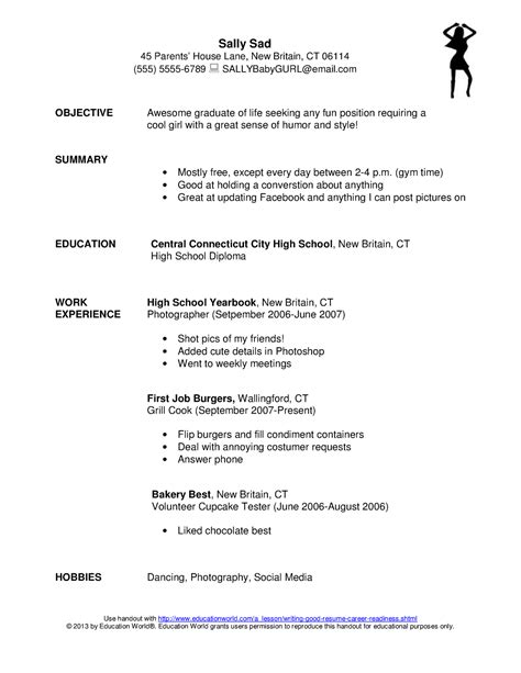 Reading And Writing Examples Of Bad Resumes Sally Sad 45 Parents