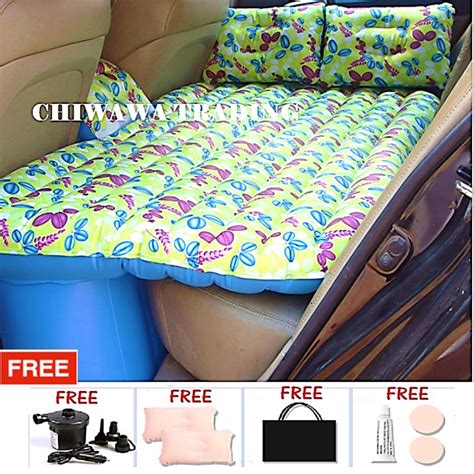Full Set Inflatable Car Bed Car Air Mattress For Backseat 2 Pillows Air Pump Tilam Kereta
