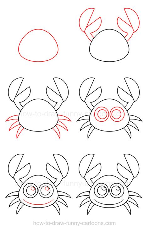 Learn to draw simply by following the sketching steps in each video tutorial. How to draw a crab