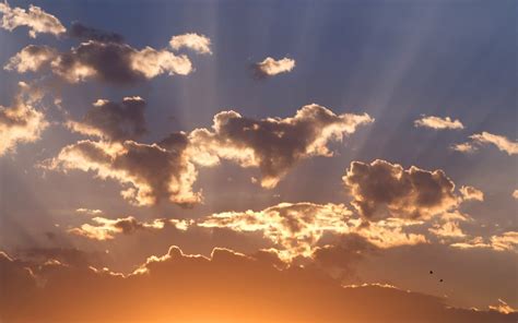 Silhouette Photo Of White Clouds During Golden Hour Hd Wallpaper