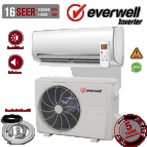 Everwell 12000 Btu 16 Seer 220v Ductless Mini Split Air Conditioner Ac