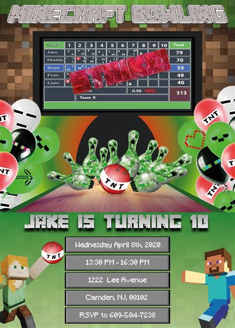 The force of the inviting is sometimes so strong that the to answer your question, yes it is rude to invite yourself, but the other party should just be honest and. Minecraft Bowling Birthday Invitation, Custom Minecraft Bowling Invitation, Editable Birthday ...