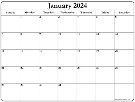 Blank Calendar Jan 2024 Easy To Use Calendar App 2024