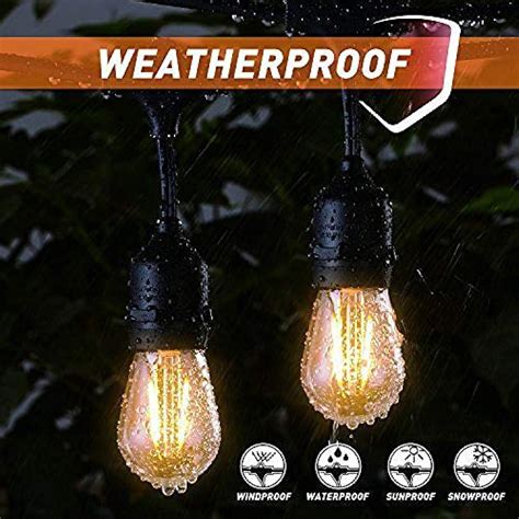 48ft Led Outdoor String Lights 15 Dimmable S14 Edison Bulbs