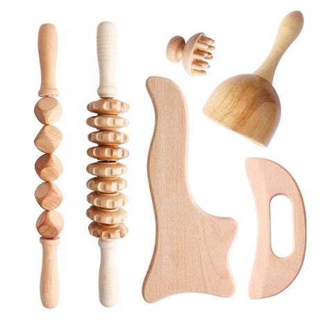 Youmay Body Spa Massager Wooden Gua Sha Tools Anti Cellulite Colombian Wood Therapy Tools Set