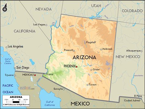 La Mappa Dellarizona Arizona Map Tucson Map Arizona State Map Images
