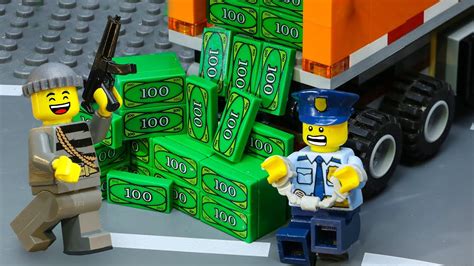 unbelievable thief overpowered the police lego city bank robbery lego land youtube