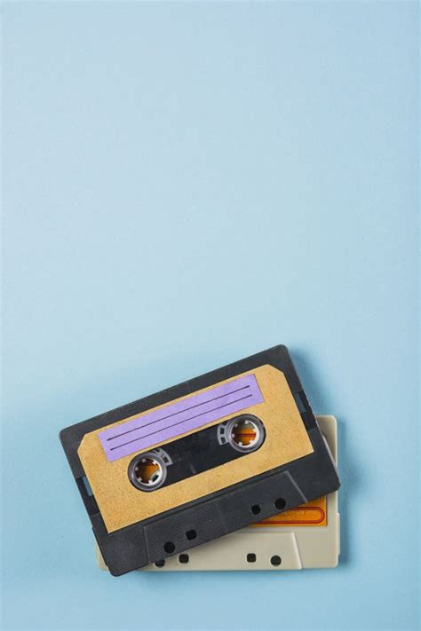 Cassette wallpapers, backgrounds, images— best cassette desktop wallpaper sort wallpapers by: An Overhead View Of Two Cassette Tapes On Blue Background ...