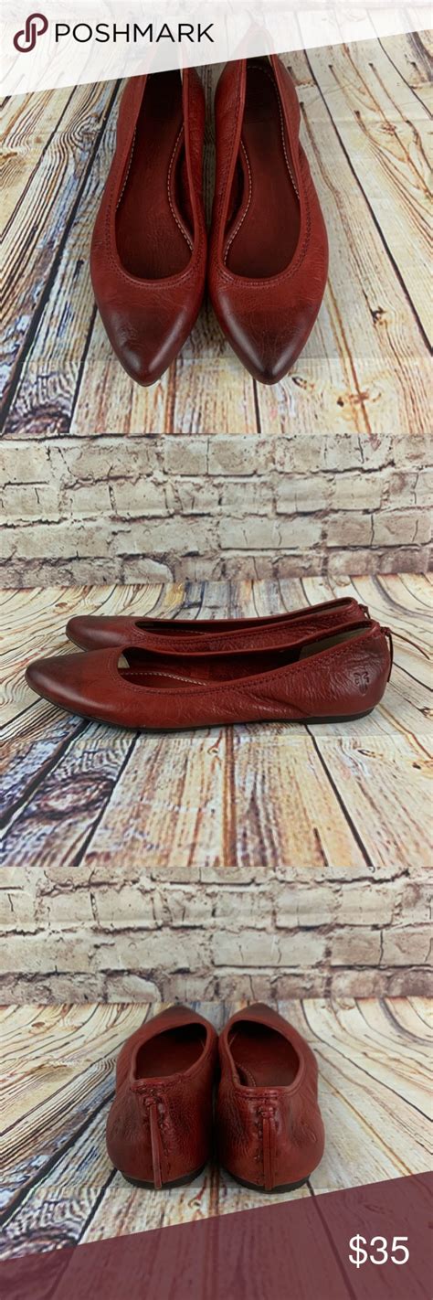 Nwob Frye Dark Red Regina Ballet Flat Size 85 Frye Ballet Flats