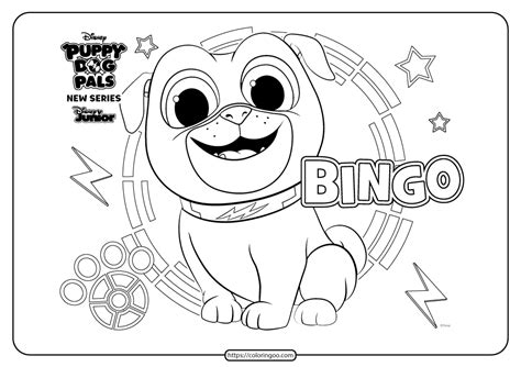 Printable Puppy Dog Pals Bingo Coloring Book Page