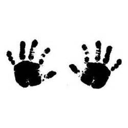 Black and white foot print. hand print clipart silhouette - Clipground