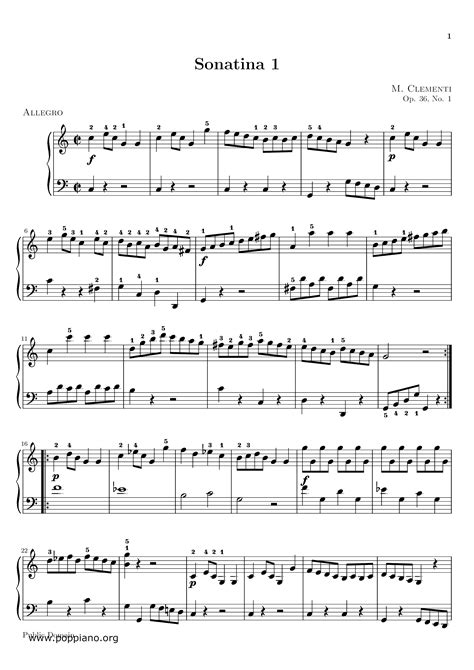 Clementi Sonatina In C Major Op36 No1 Sheet Music Pdf Free Score