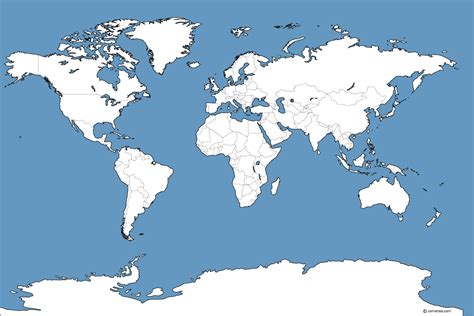 Carte mondiale politique avec le nom des pays et quelques très grandes villes. Cartes Monde