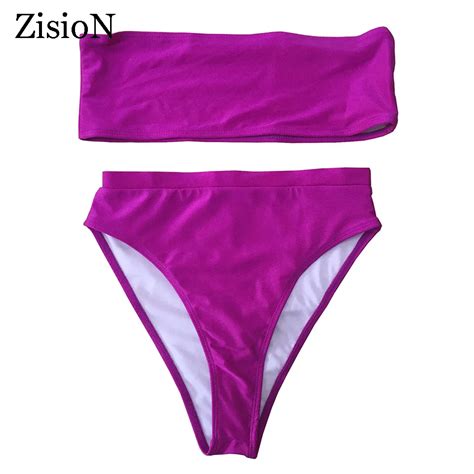 Zision 2017 Bikini Set Sexy Women Swimwear Swimsuit High Waist Bikinis