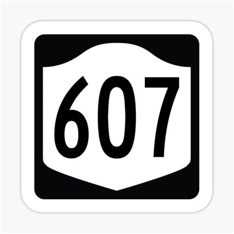 New York State Route 607 Area Code 607 Sticker By Srnac Redbubble