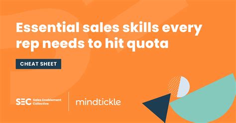 Essential Sales Skills Every Rep Needs To Hit Quota Cheat Sheet