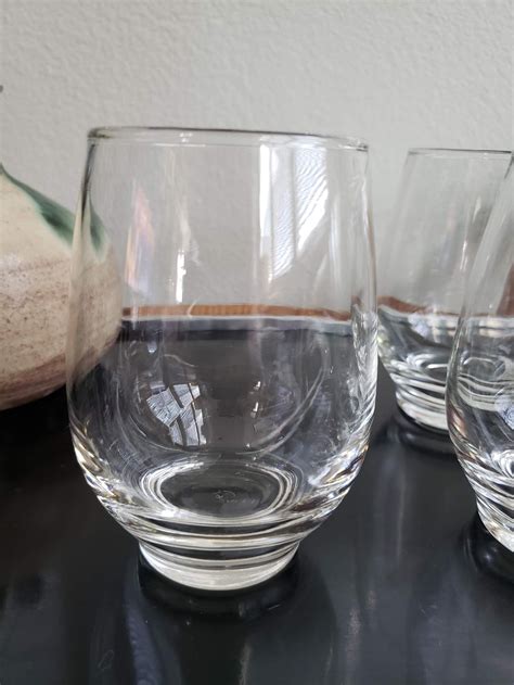 Vintage Libbey Tempo Glasses Clear Roly Poly Glasses Set Of Etsy