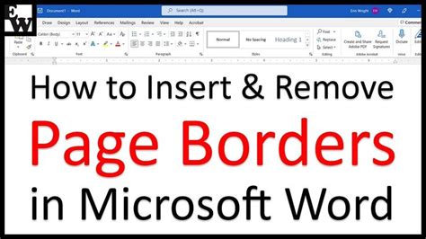 How To Insert And Remove Page Borders In Microsoft Word Pc And Mac In