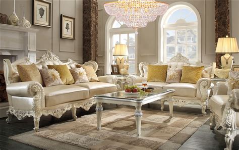 Luxury Ivory Traditional 2 Piece Living Room Set By Homey Design Hd 13009