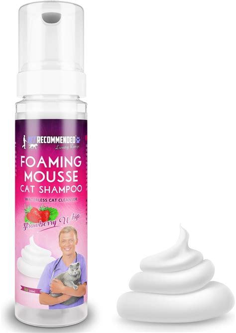 vet recommended waterless cat shampoo foaming mouse strawberry patch scent 8 oz